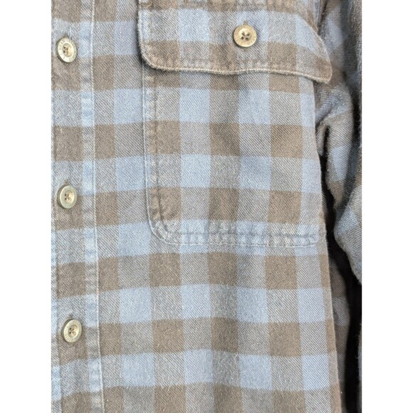 LL Bean Shacket Size M  Item 0 JTP7 VTG Plaid Blue Flannel Shirt Jacket Lined - Picture 4 of 6